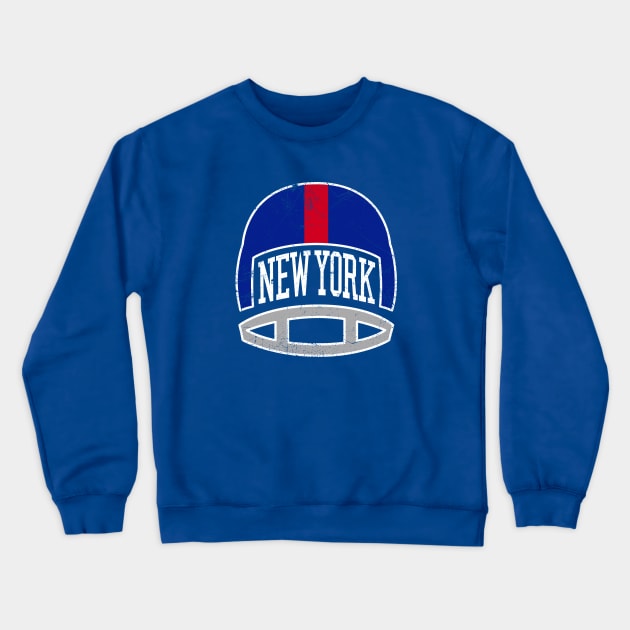 NYG Retro Helmet - Blue Crewneck Sweatshirt by KFig21